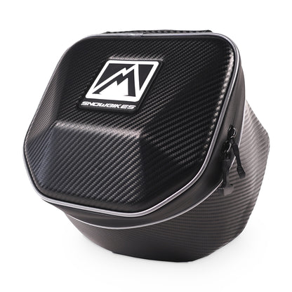 MTN.TOP Tunnel Bag with carbon fiber texture upholstery and MTN.TOP logo, front view