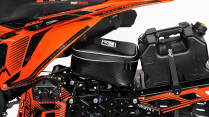 MTN.TOP Frame Bag mounted on a TRKSTR snowbike kit frame under the seat